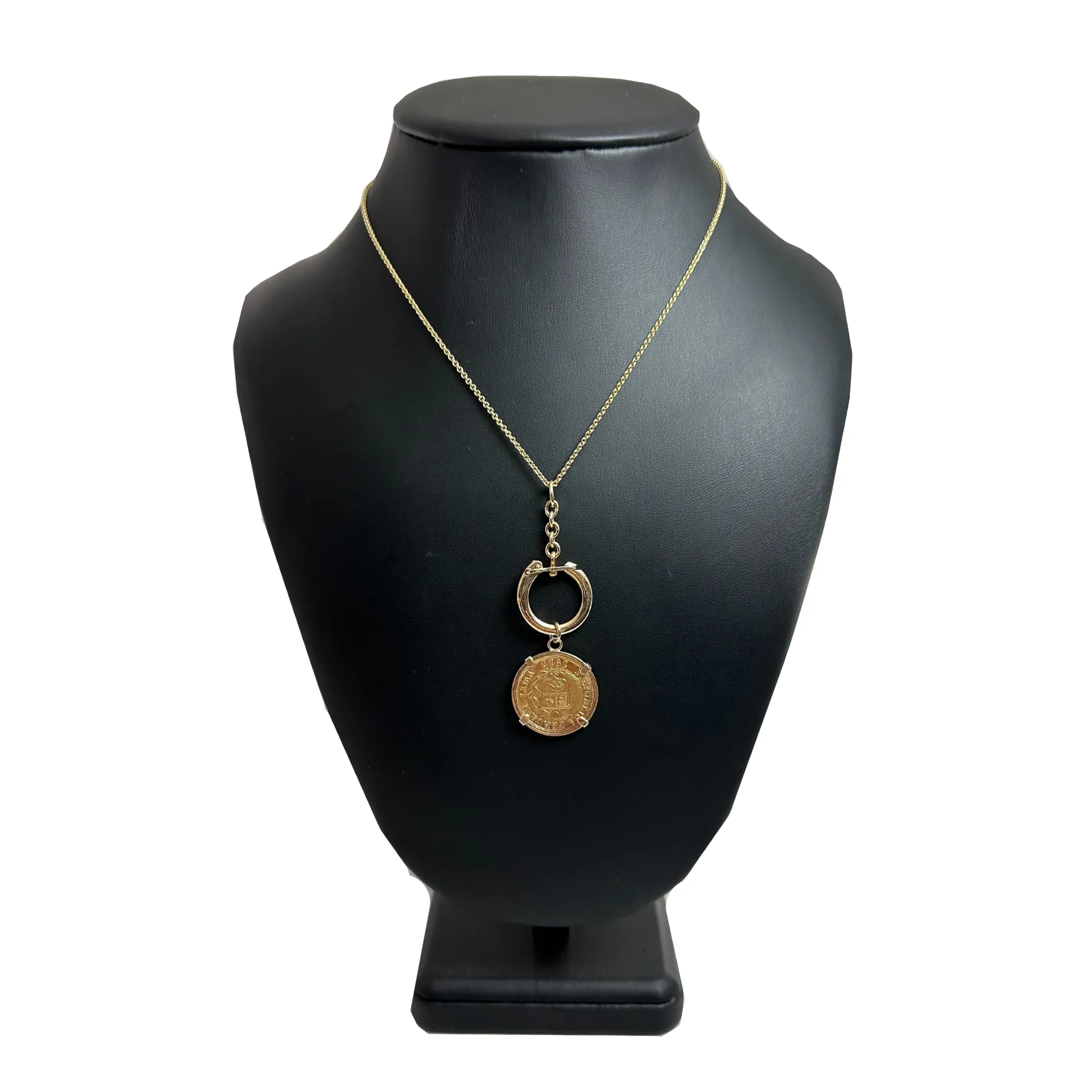 21.6K Gold 1917 1 Libra (Peru) Coin Pendant