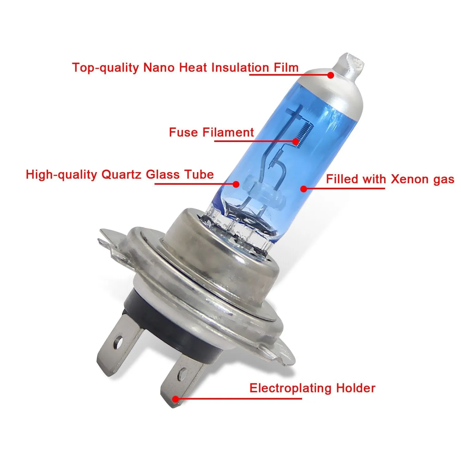 2pcs H7 Halogen Bulb 12V 55W Ultra Bright White 5500K Auto Headlights