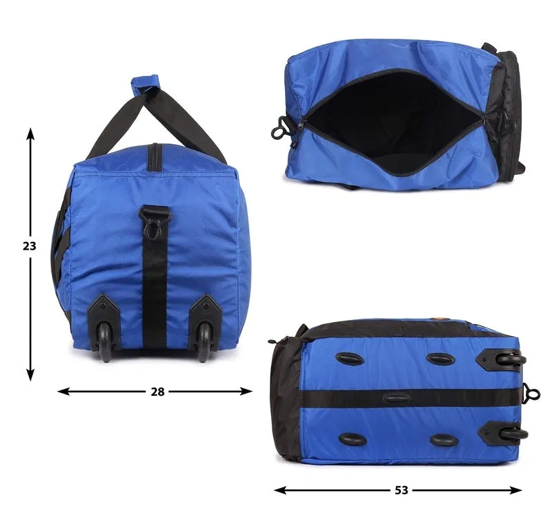 35L Travel Duffle Trolley - Waterproof, Stylish | Duffel Bag with Wheels | Royal Blue