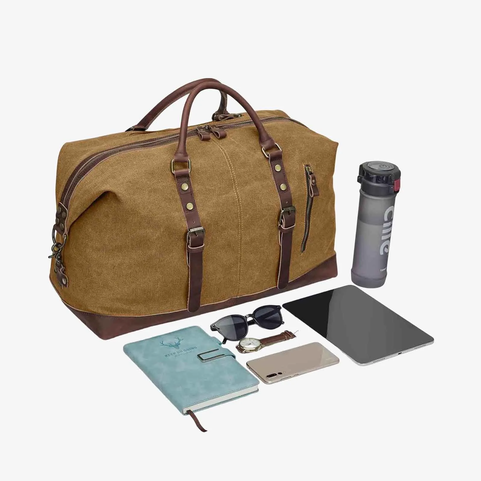 60L Canvas Weekender Duffle Bag