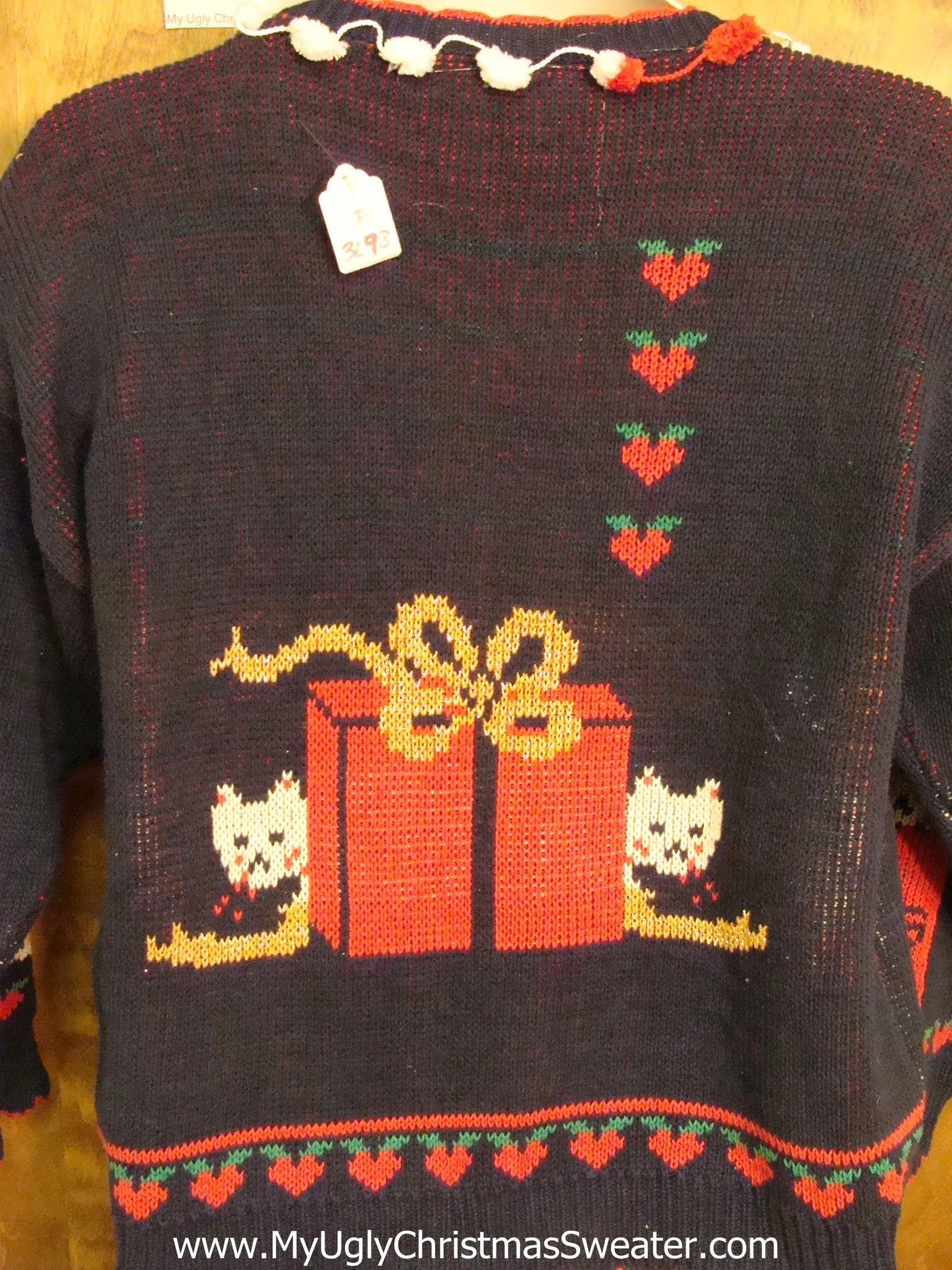 80s Crazy Cat Lady 2sided Ugly Christmas Sweater Cardigan