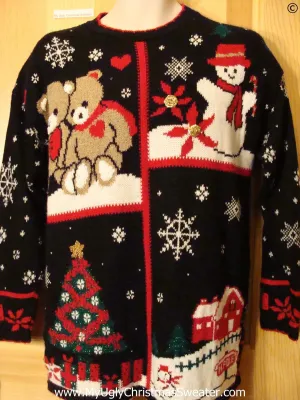 80s Two Sided Best Christmas Sweater with Bears