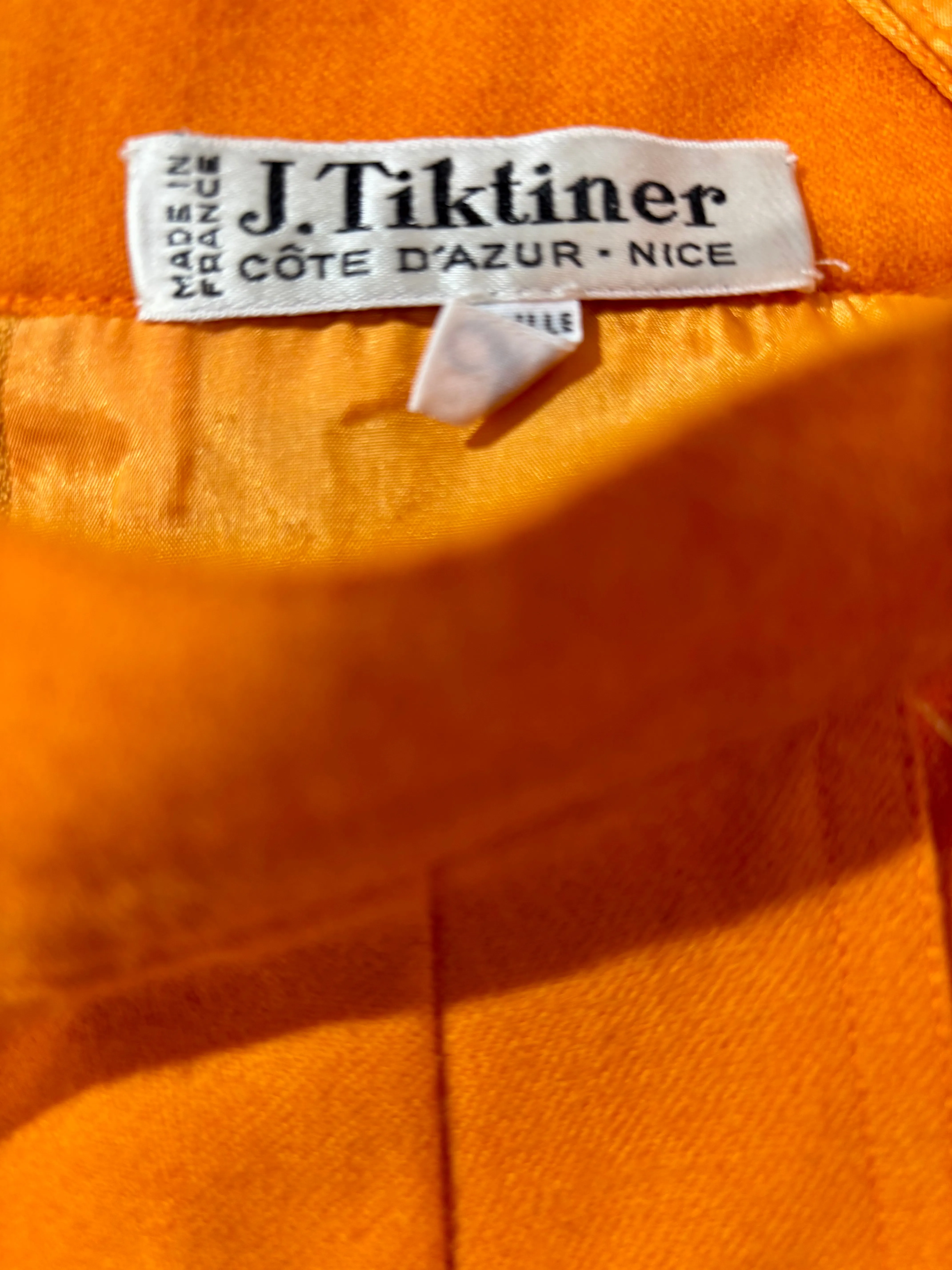 90’s Orange Pencil Skirt With Front Layer By J. Tiktiner