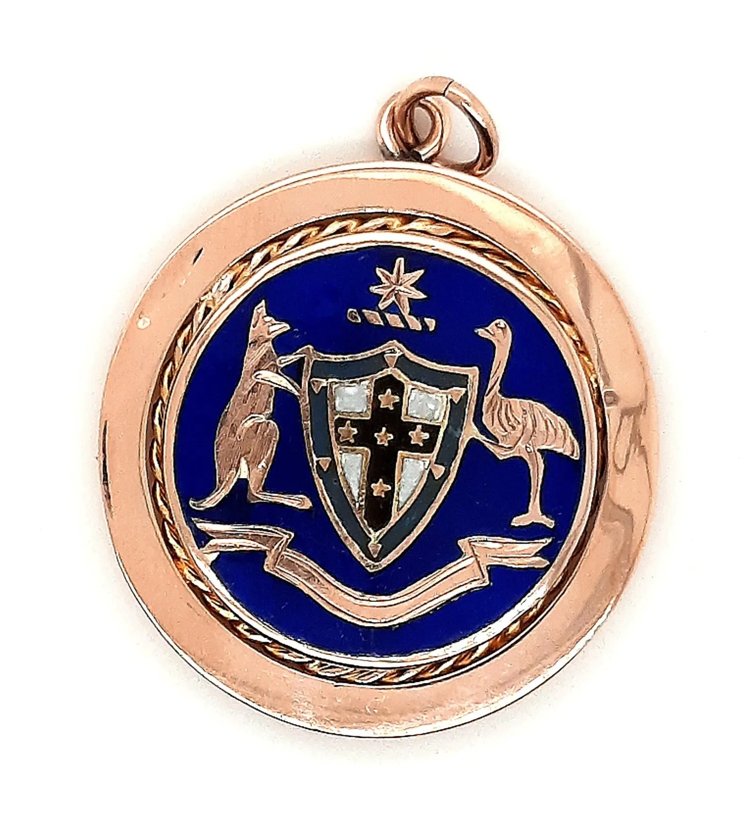 9ct Yellow Gold Australian Pendant with Coat of Arms