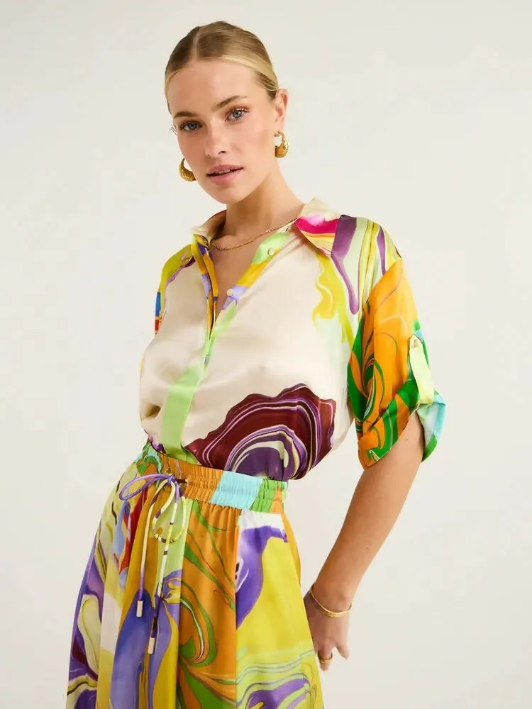 Alemais Luca Silk Shirt and Skirt Set