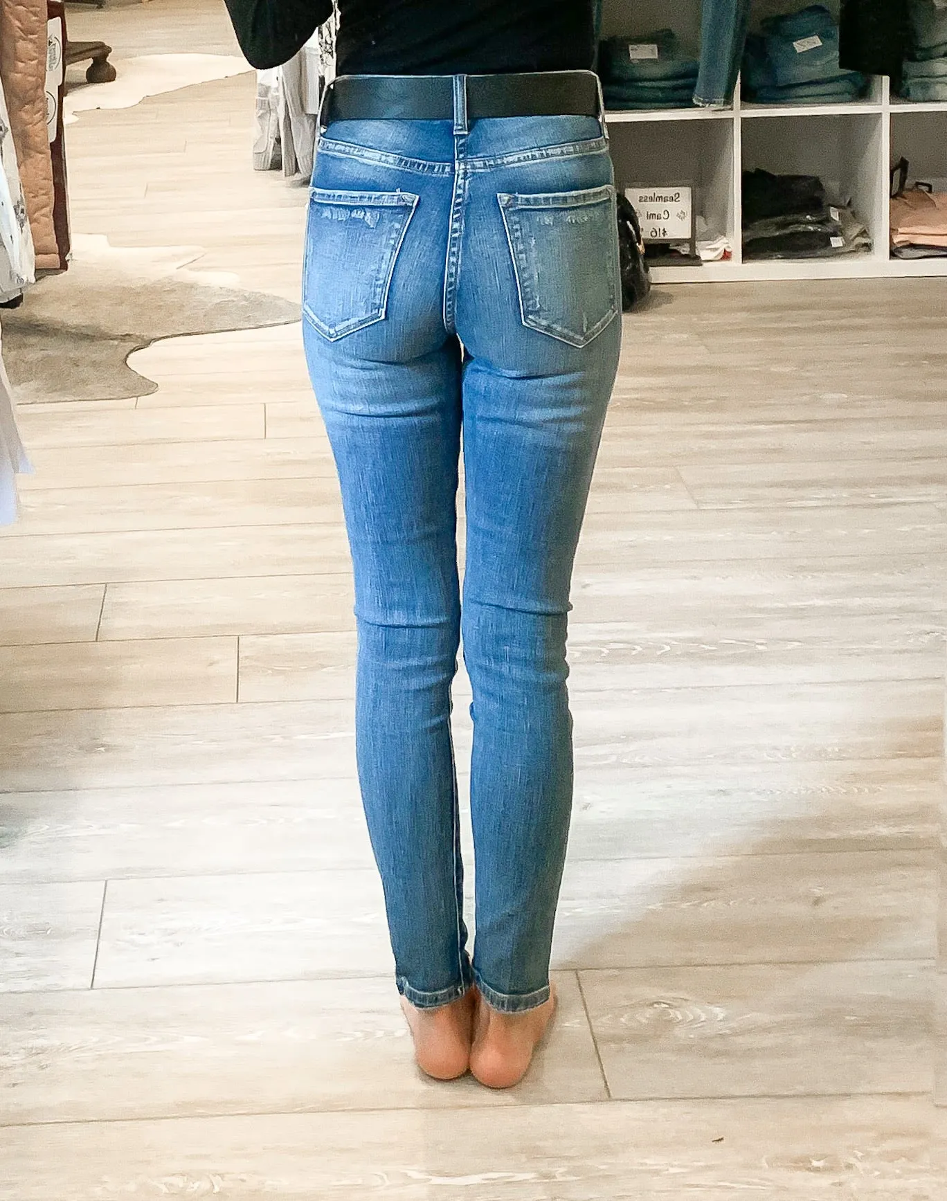 Alexa Destroyed High Rise Skinny Jeans