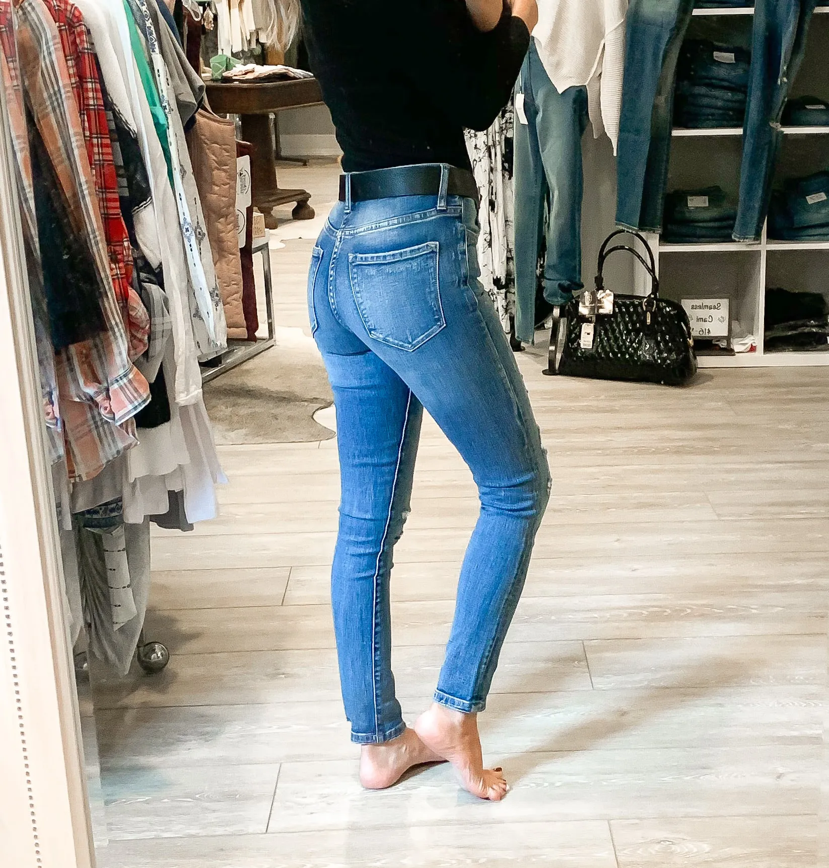 Alexa Destroyed High Rise Skinny Jeans