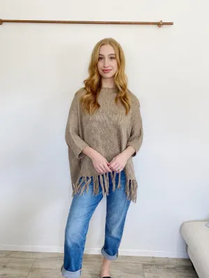 Altar'd State Knit Fringe Oversized Sweater Large
