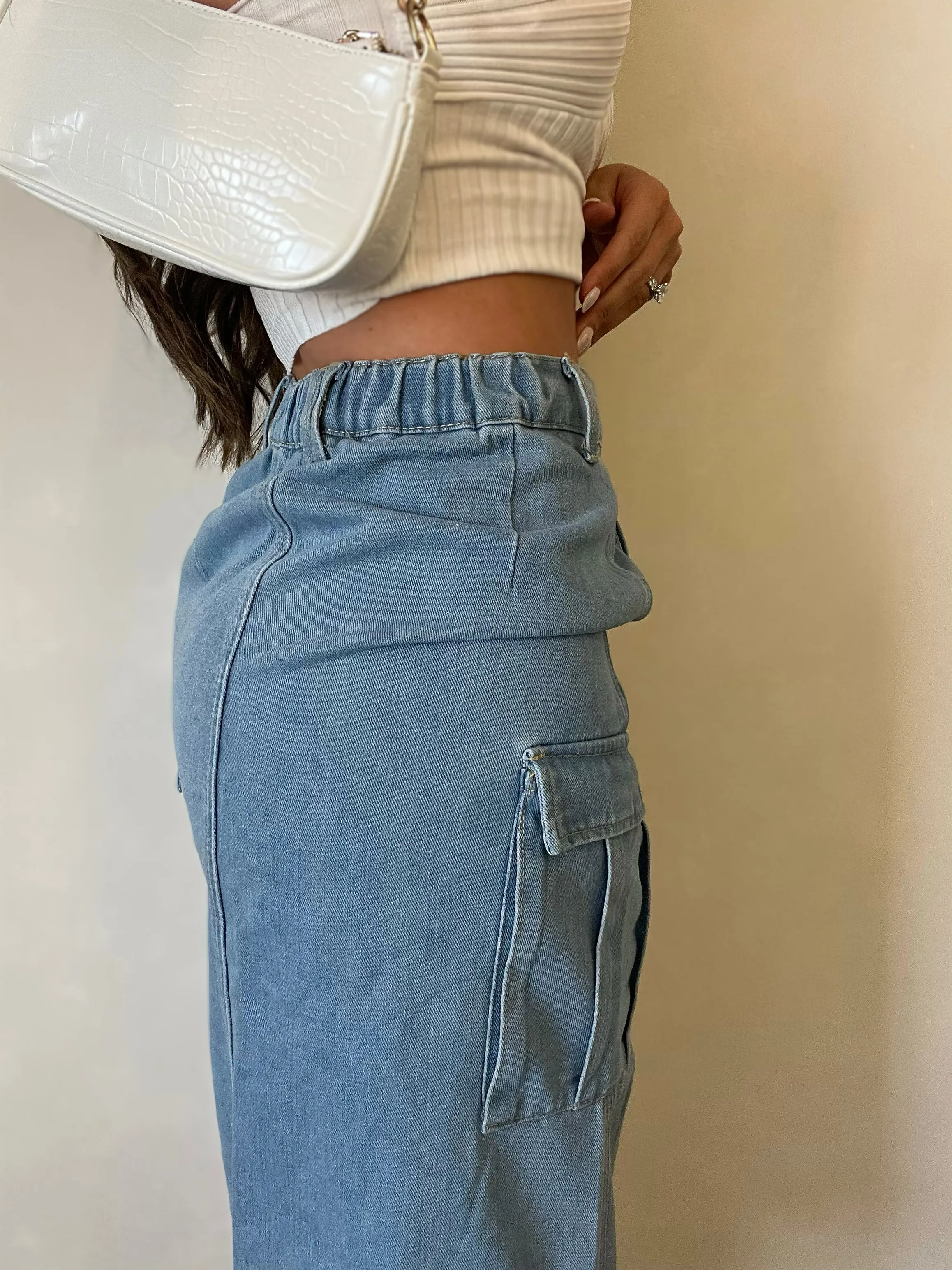 Amelia Denim Skirt (Medium Denim)