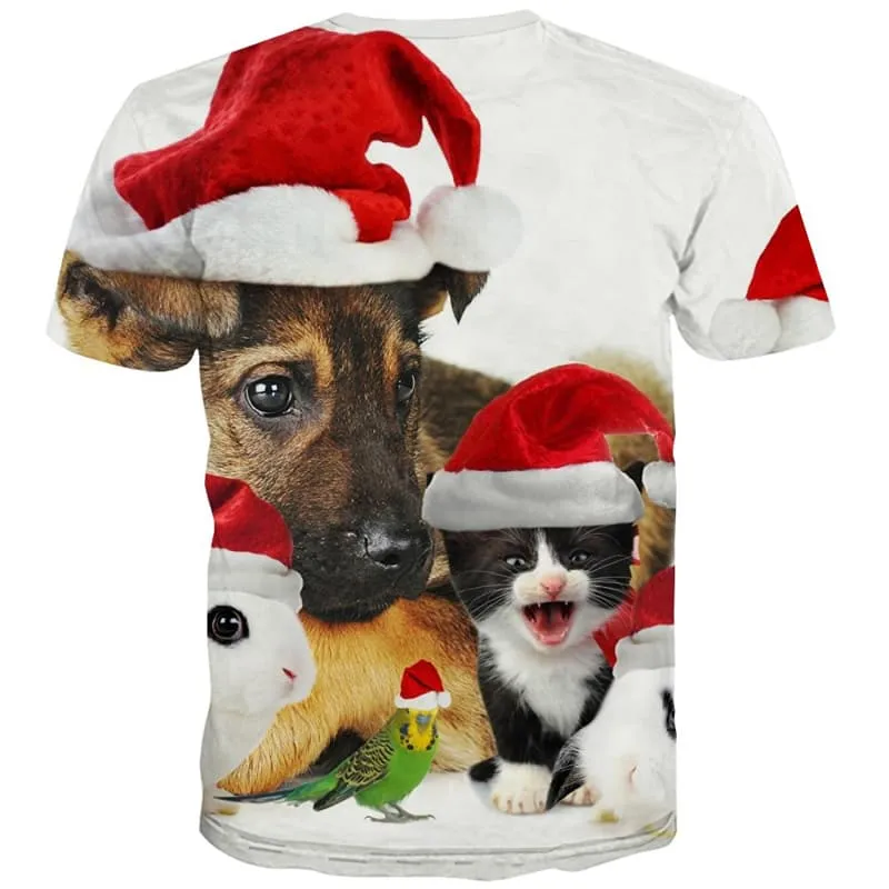 Animal T-shirt Men Christmas Tshirt Anime Party Tshirt Printed Love T shirts Funny