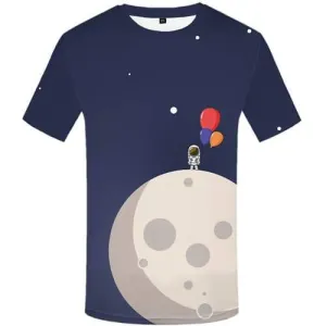 Astronaut T shirts Men Cartoon T shirts Funny Moon Tshirt Printed Harajuku Tshirts Novelty Funny T-shirts 3d Short Sleeve