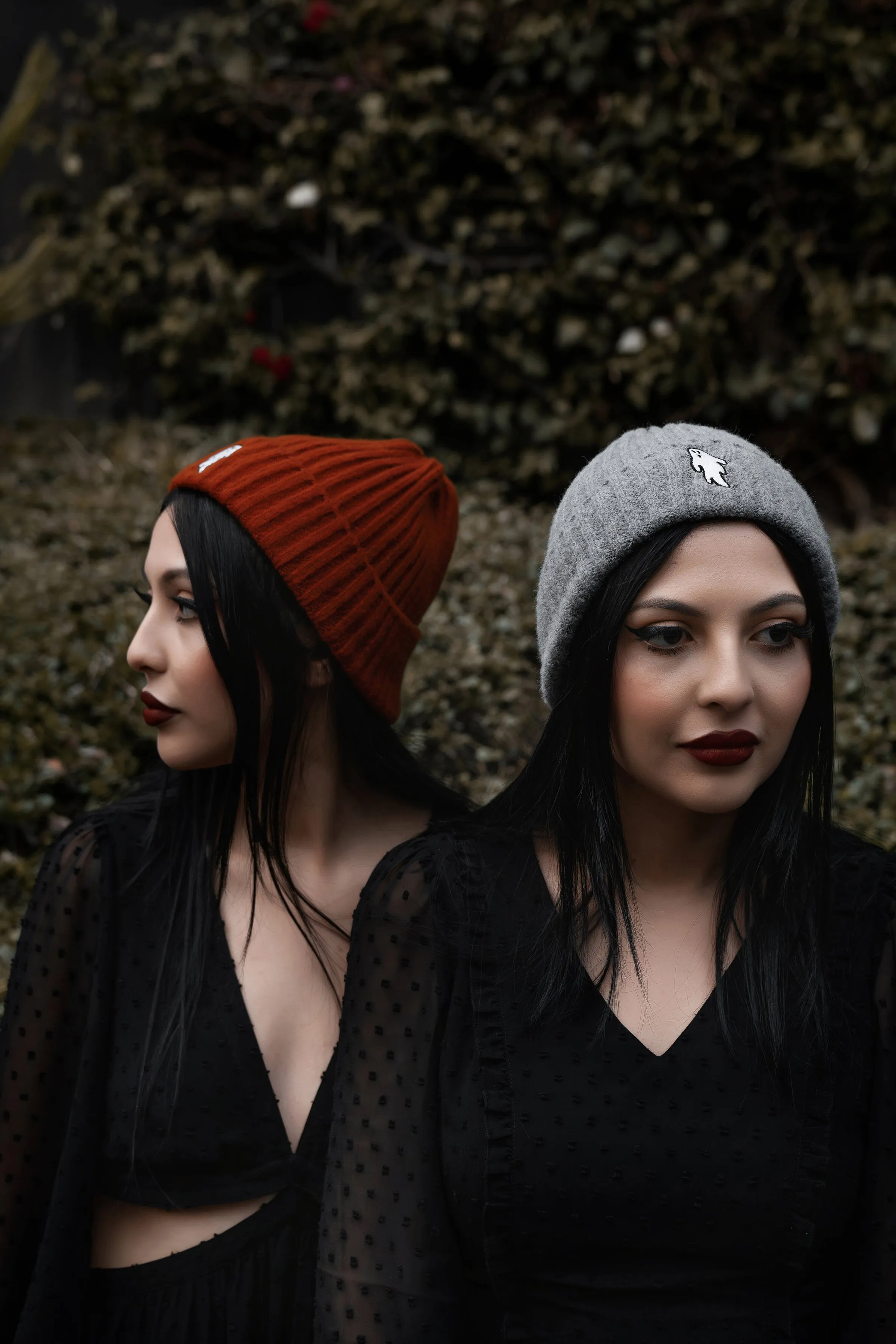Autumn Grey | Ghostie Embroidered & Reversible Knit Beanie