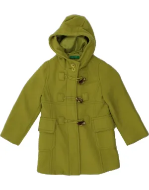 BENETTON Baby Girls Hooded Duffle Coat 18-24 Months Green Wool