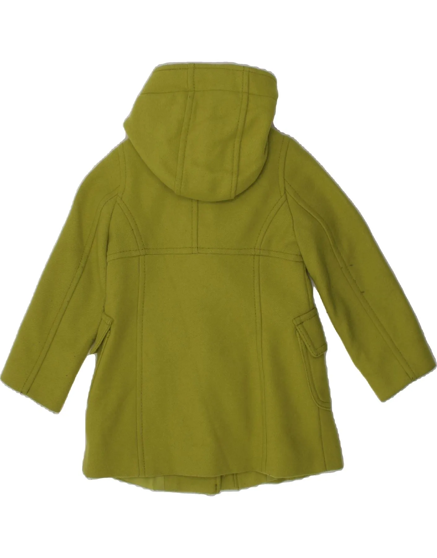 BENETTON Baby Girls Hooded Duffle Coat 18-24 Months Green Wool