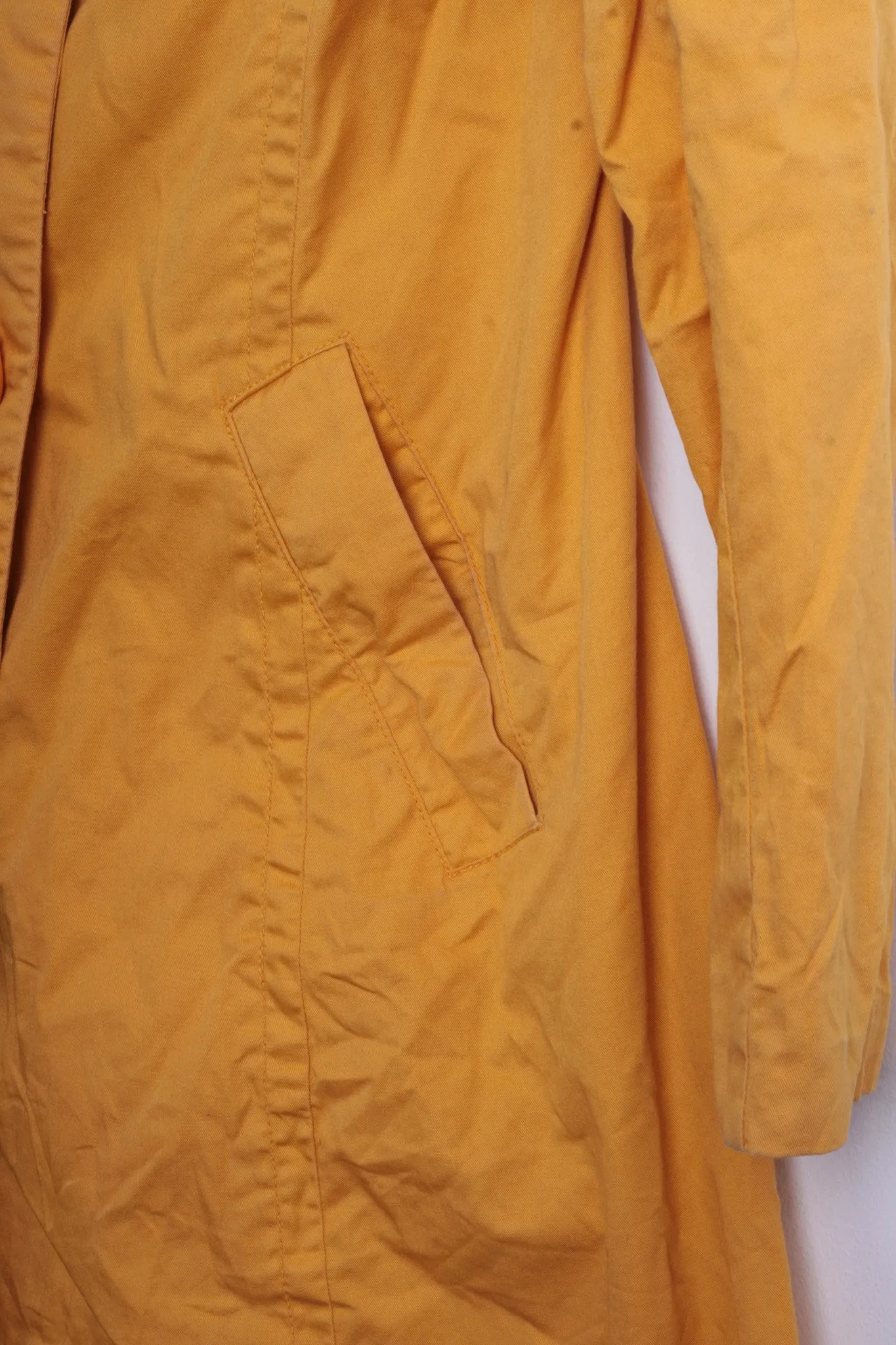 Bershka Outwear Womens M Light Coat Jacket Oversize Buttons Yellow