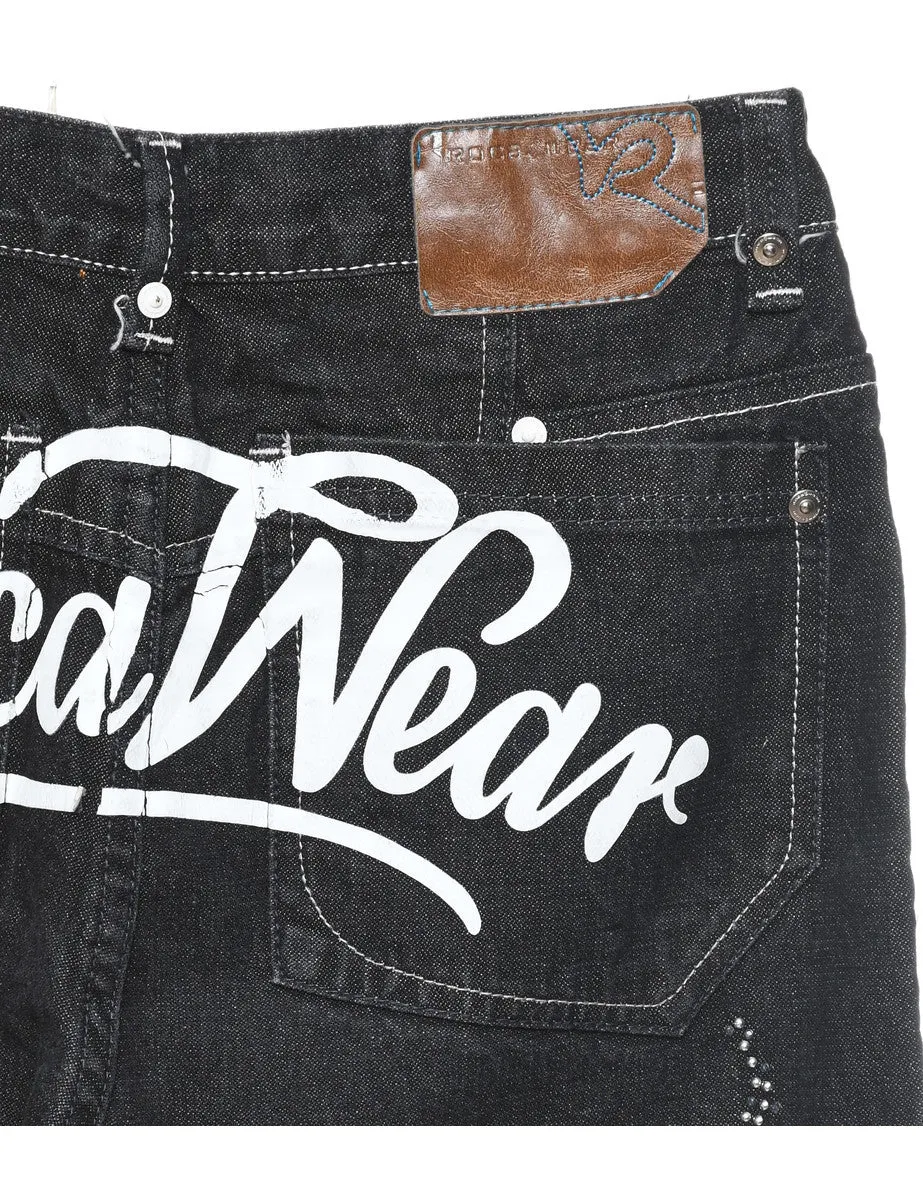 Black & White 1990s Straight-Fit Jeans - W28 L34