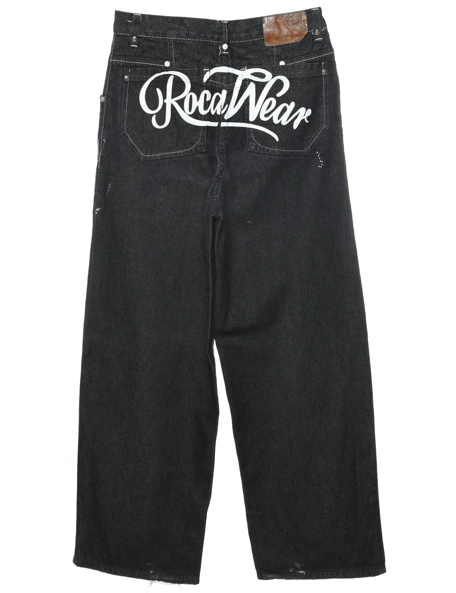 Black & White 1990s Straight-Fit Jeans - W28 L34
