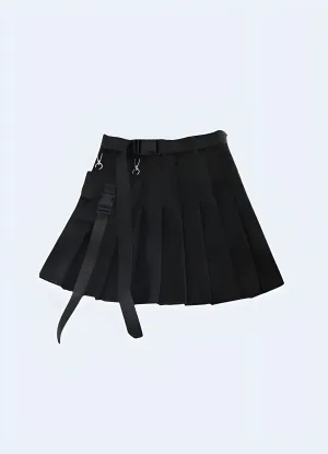 Black Cargo Mini Skirt