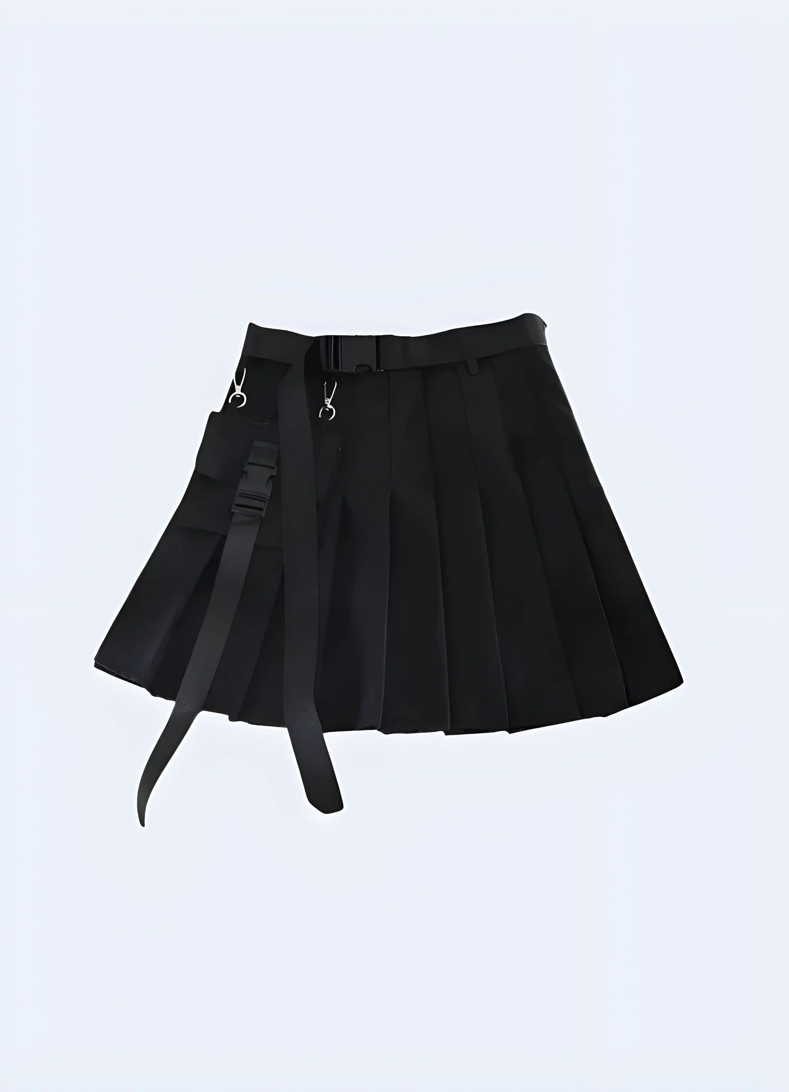 Black Cargo Mini Skirt