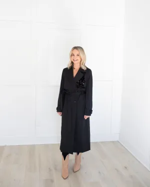 Black Embellished Trenchcoat