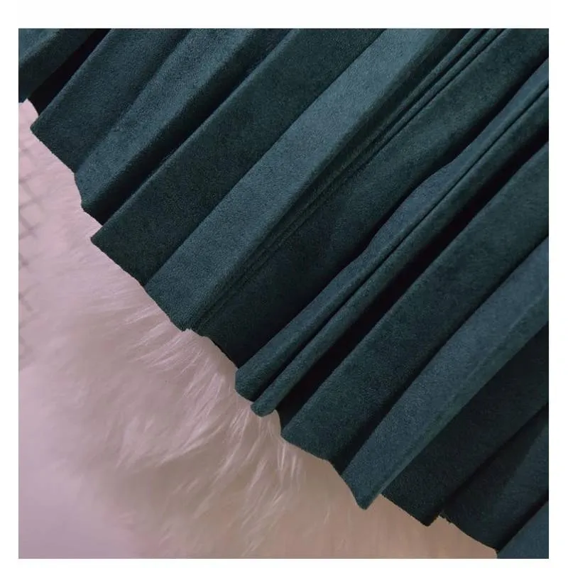 Bohemian Skirt - Suede Pleated