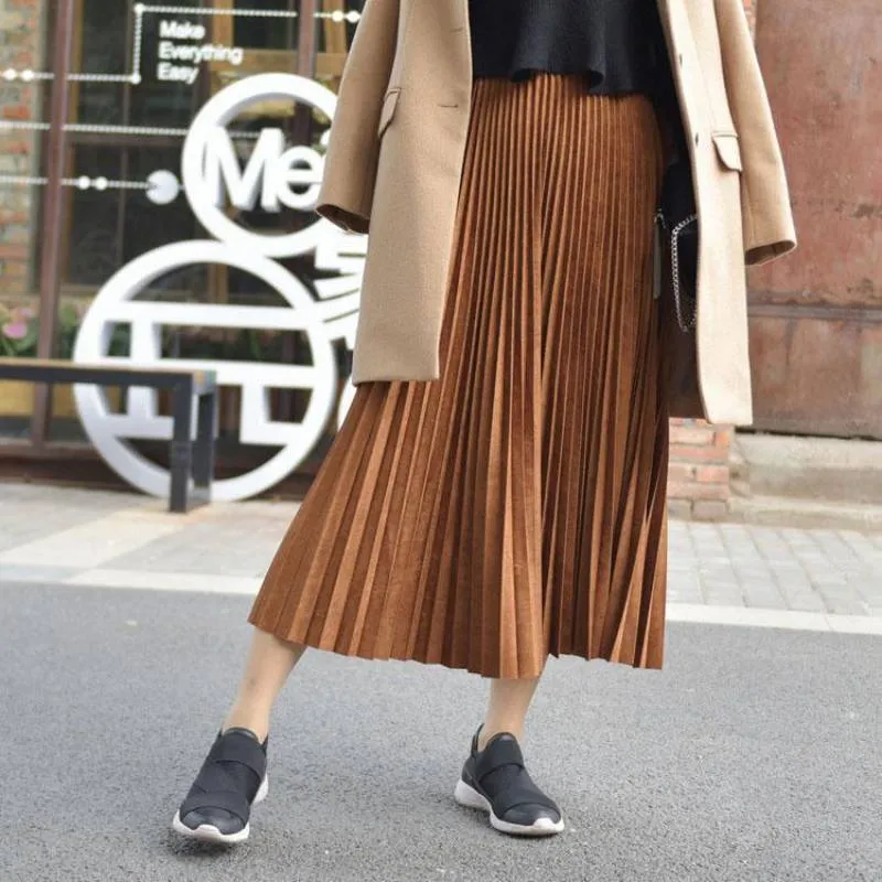Bohemian Skirt - Suede Pleated