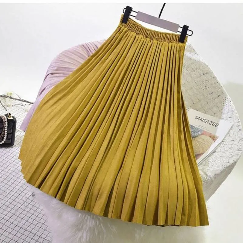 Bohemian Skirt - Suede Pleated