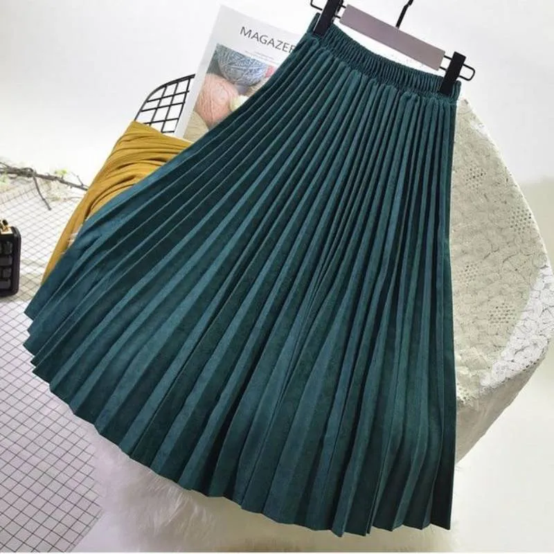Bohemian Skirt - Suede Pleated