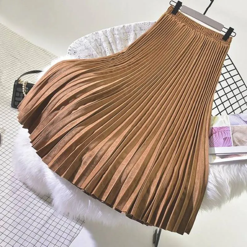 Bohemian Skirt - Suede Pleated