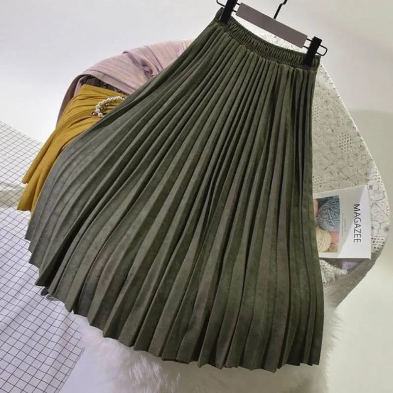 Bohemian Skirt - Suede Pleated