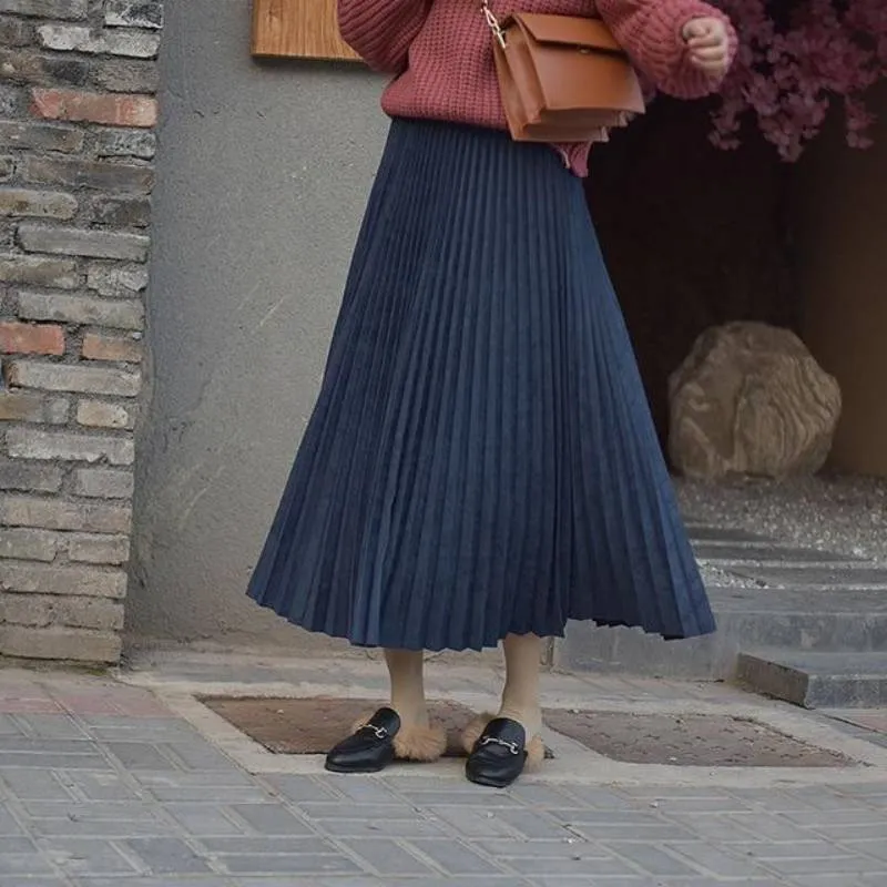 Bohemian Skirt - Suede Pleated