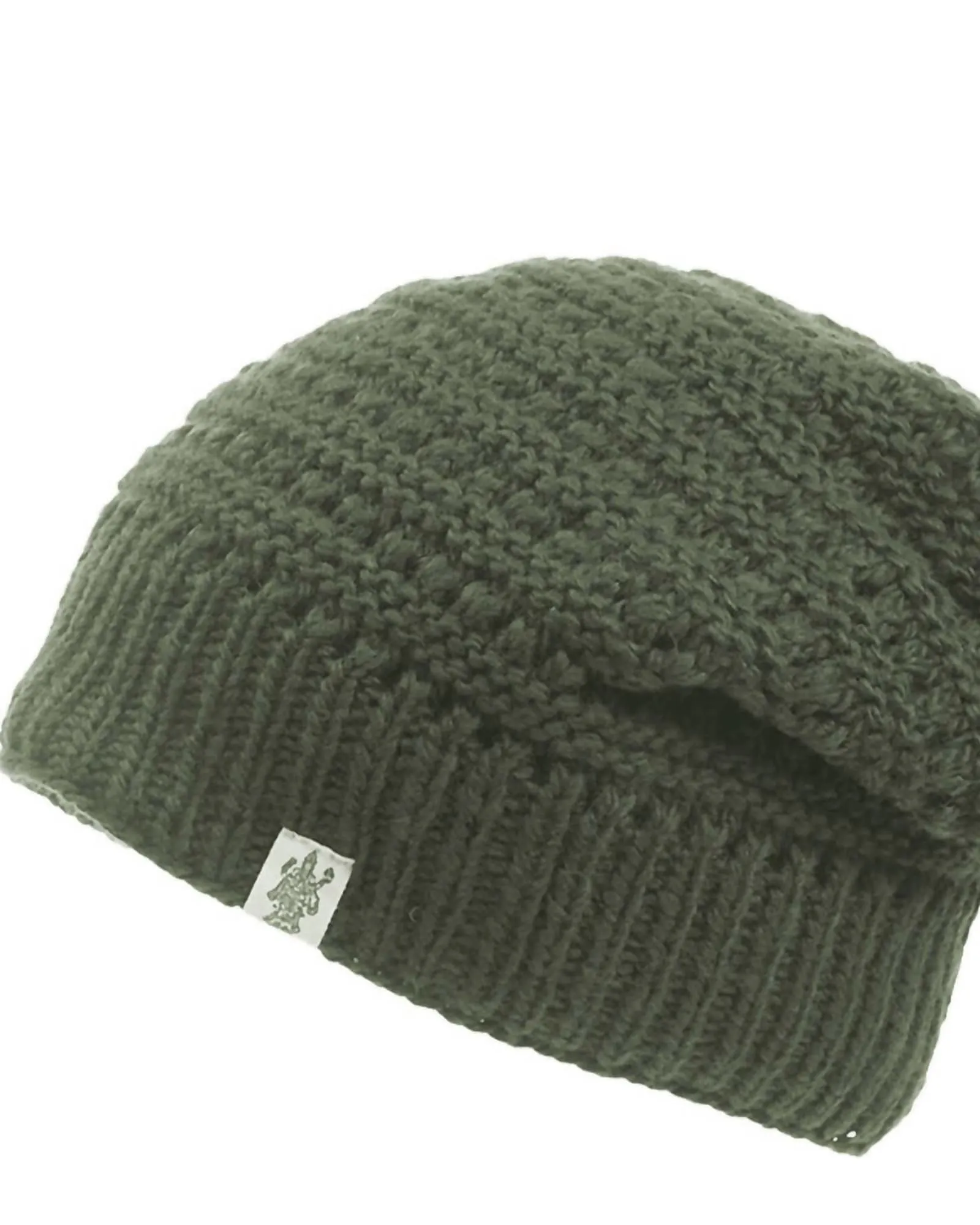 Boho Slouch Beanie In Olive | Olive