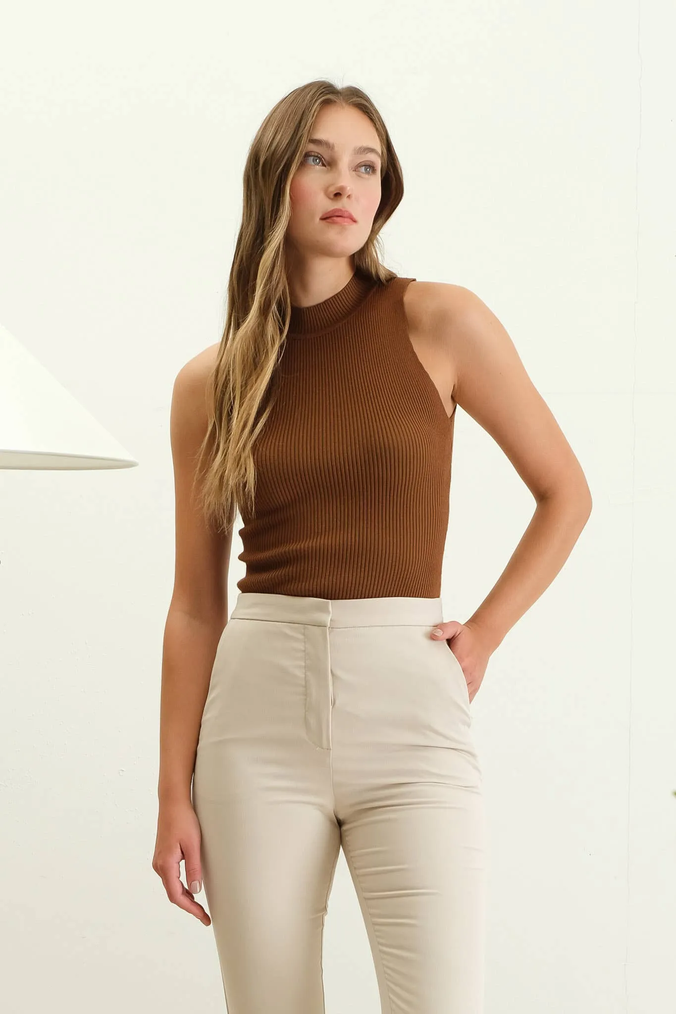 Brown Mockneck