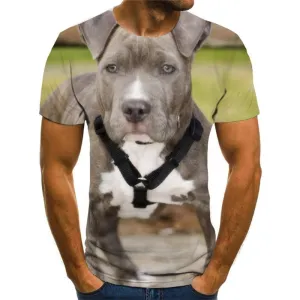Bulldog dog tshirt Puppy Cute animal top tee big Smart dogs male Cool art costume