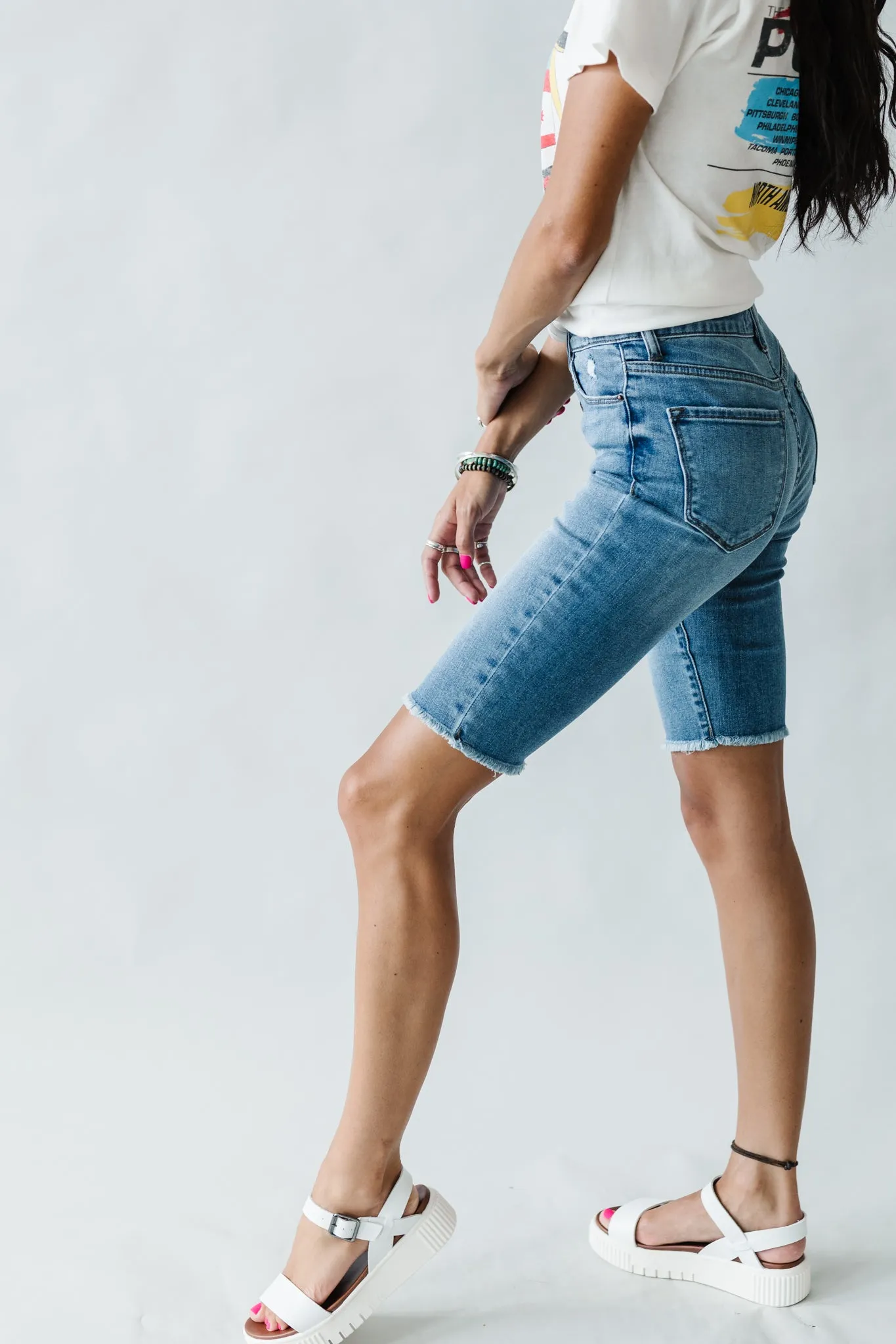 Button Up Bermuda Shorts