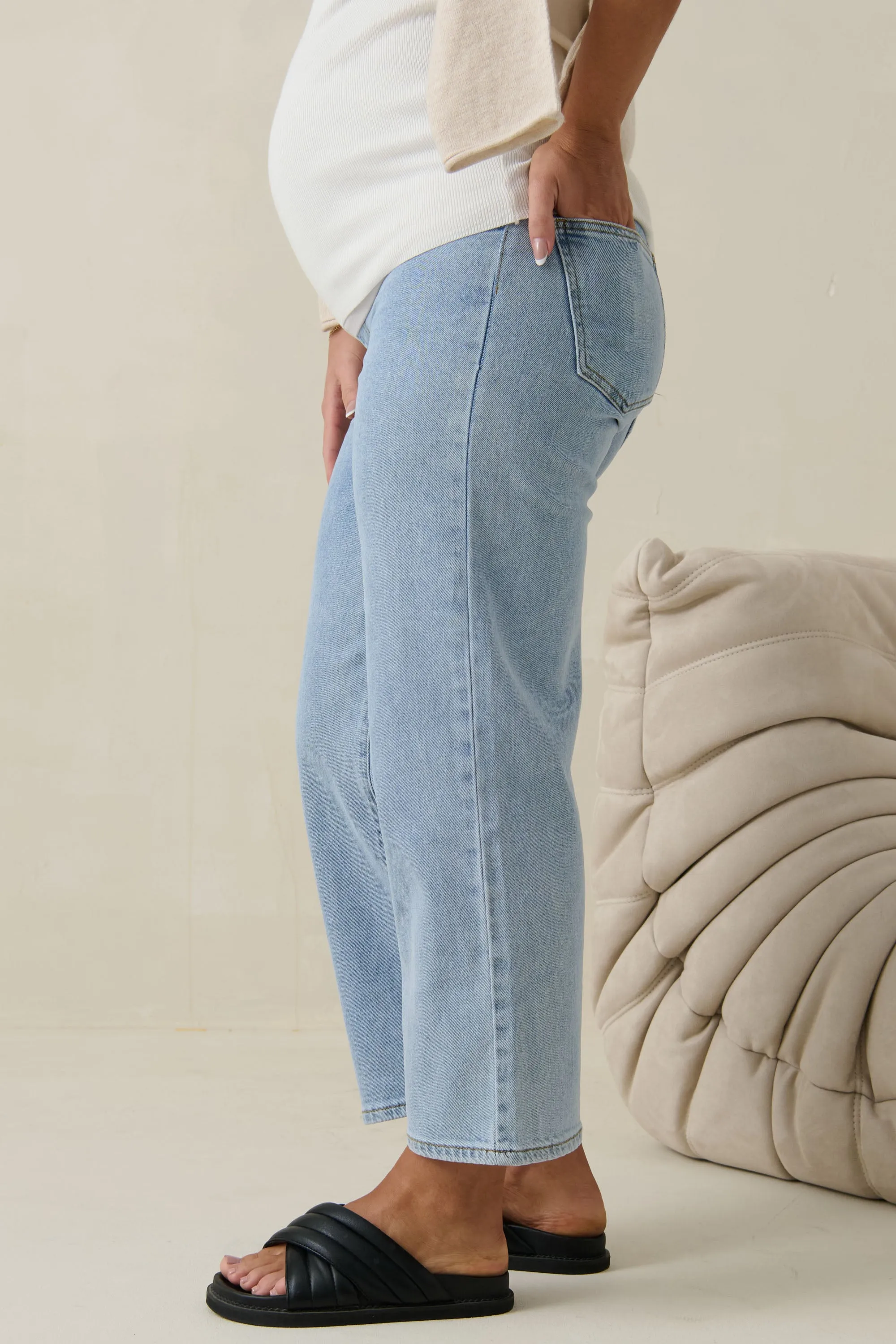 *By The Way Crop Jean - Pacific Blue