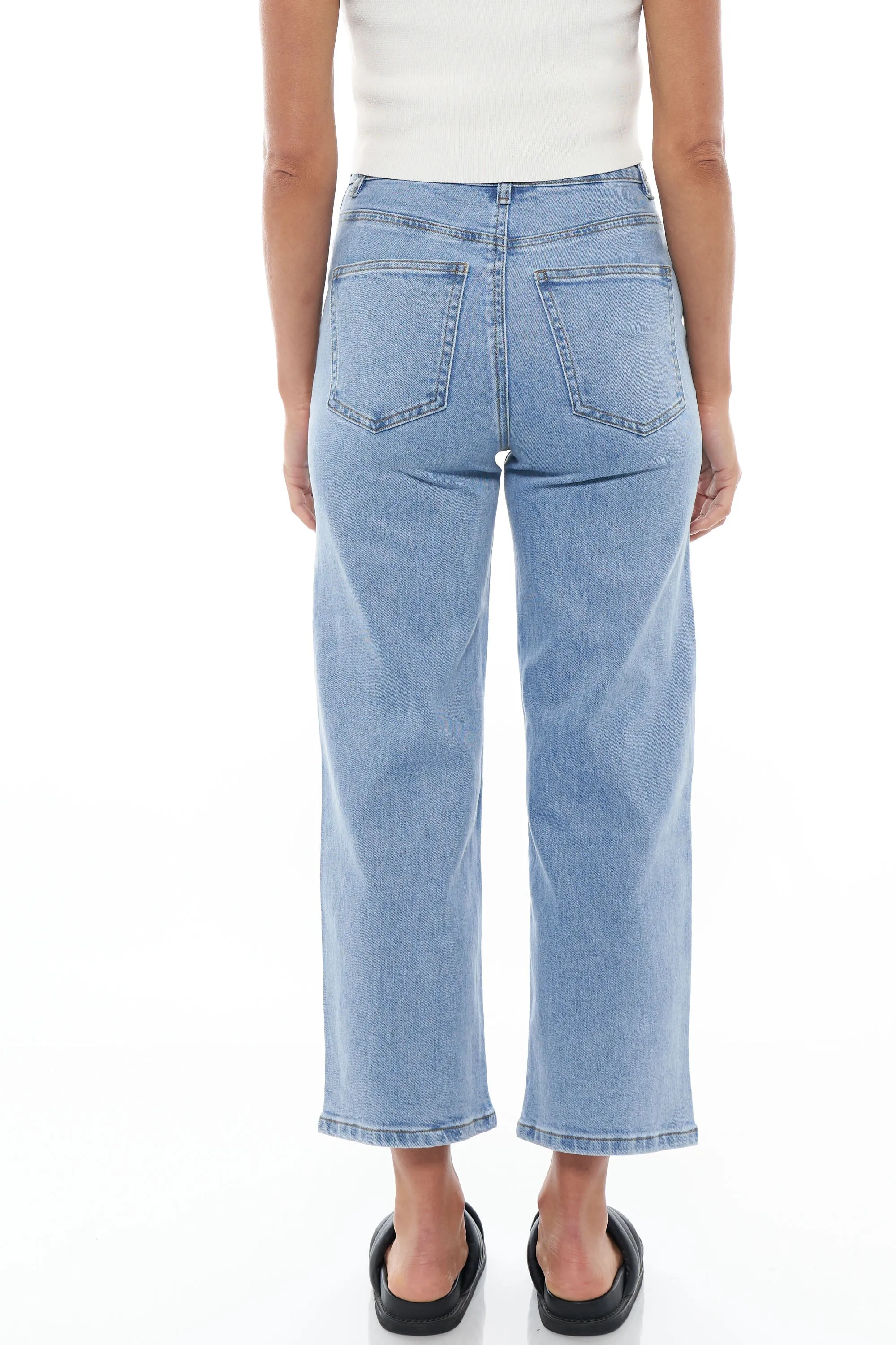 *By The Way Crop Jean - Pacific Blue