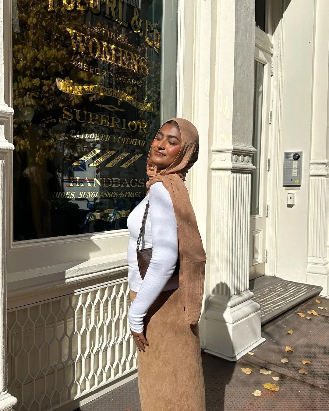 Camel Suede Pencil Maxi Skirt-CLEARANCE