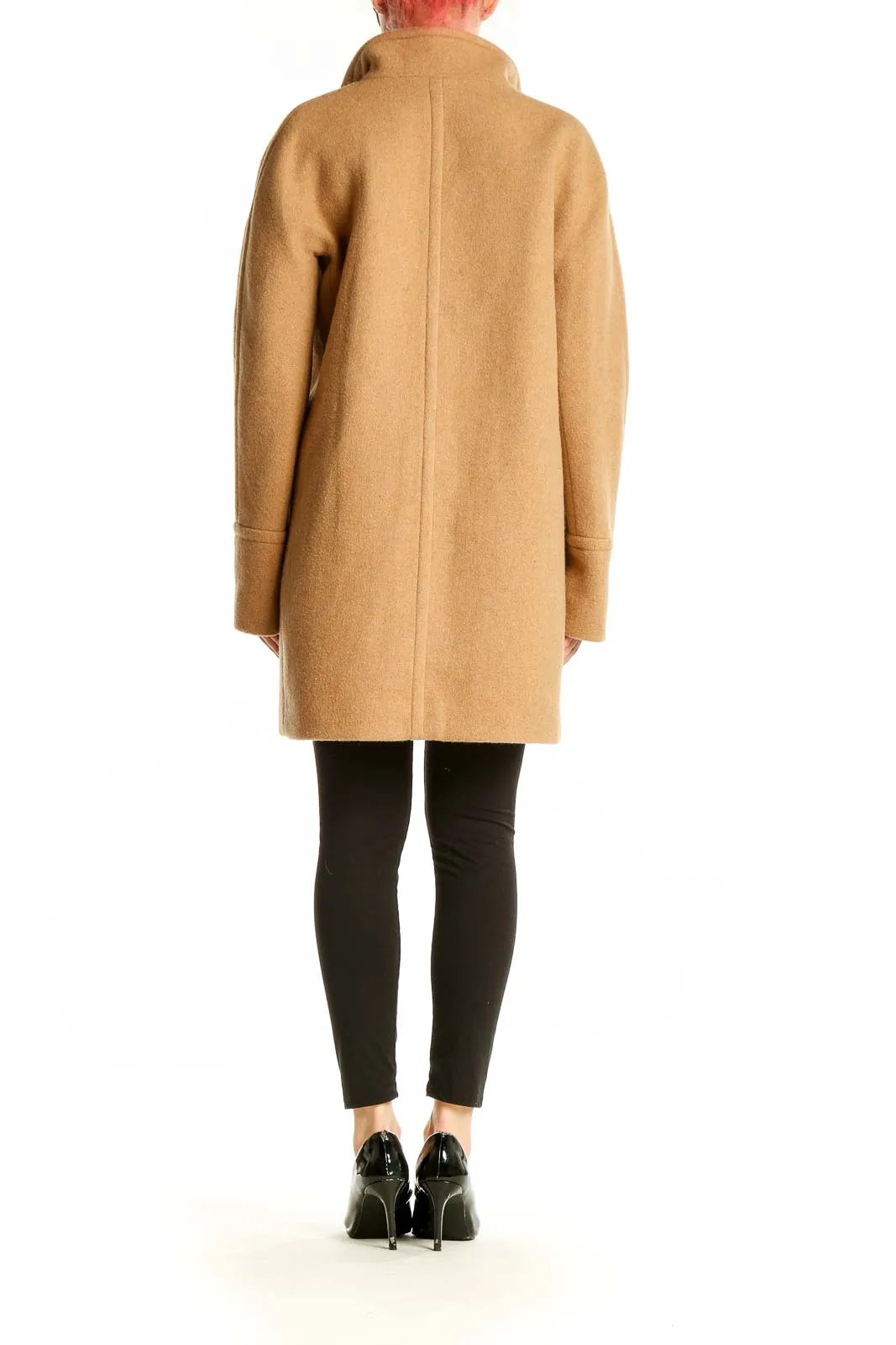 Camel Wool-Blend Cocoon Coat