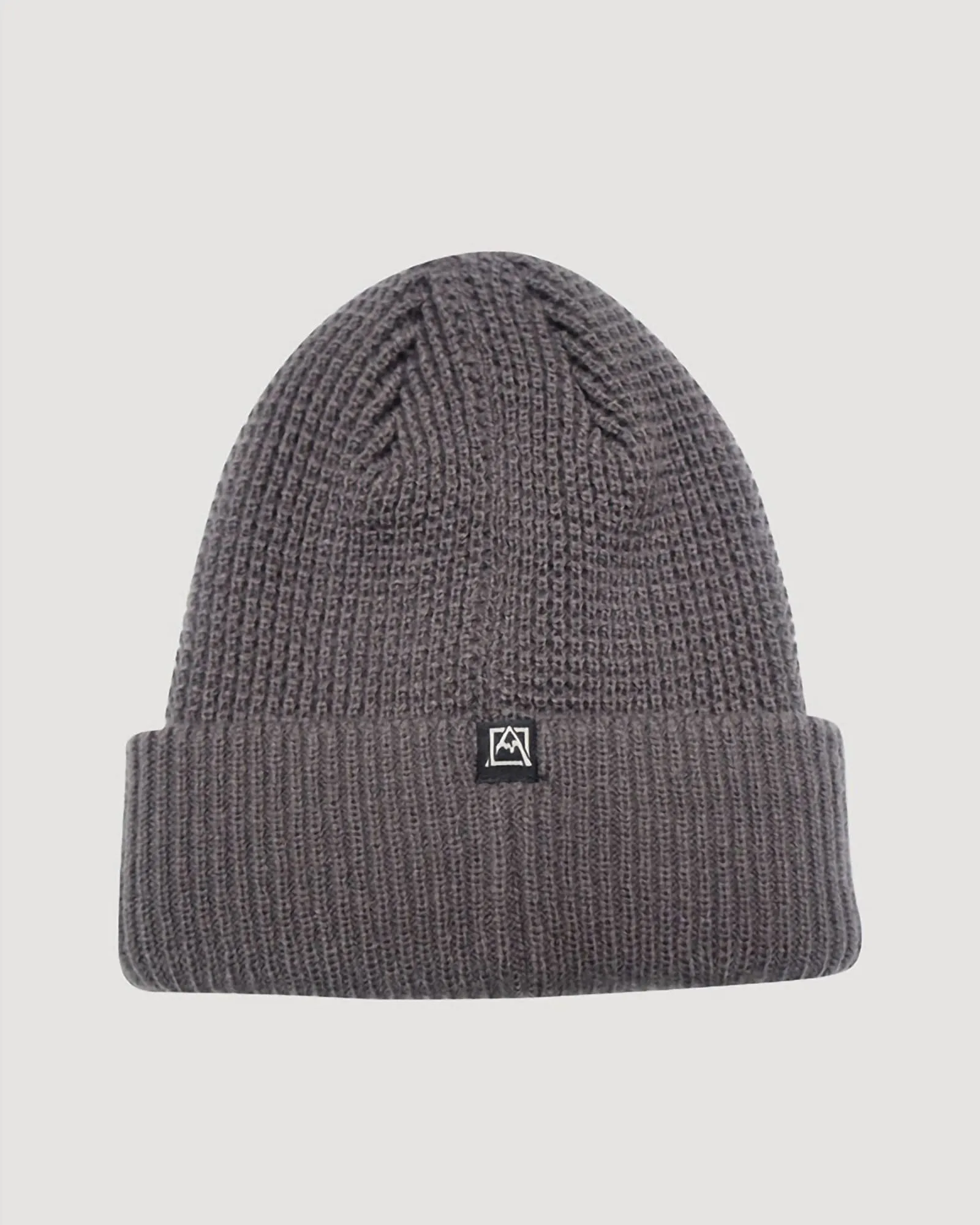 Camping Waffle Knit Cuffed Beanie In Grey | Grey