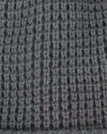 Camping Waffle Knit Cuffed Beanie In Grey | Grey