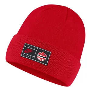 Canada Soccer National Team Wordmark Nike Cuffed Beanie Knit Toque - Red