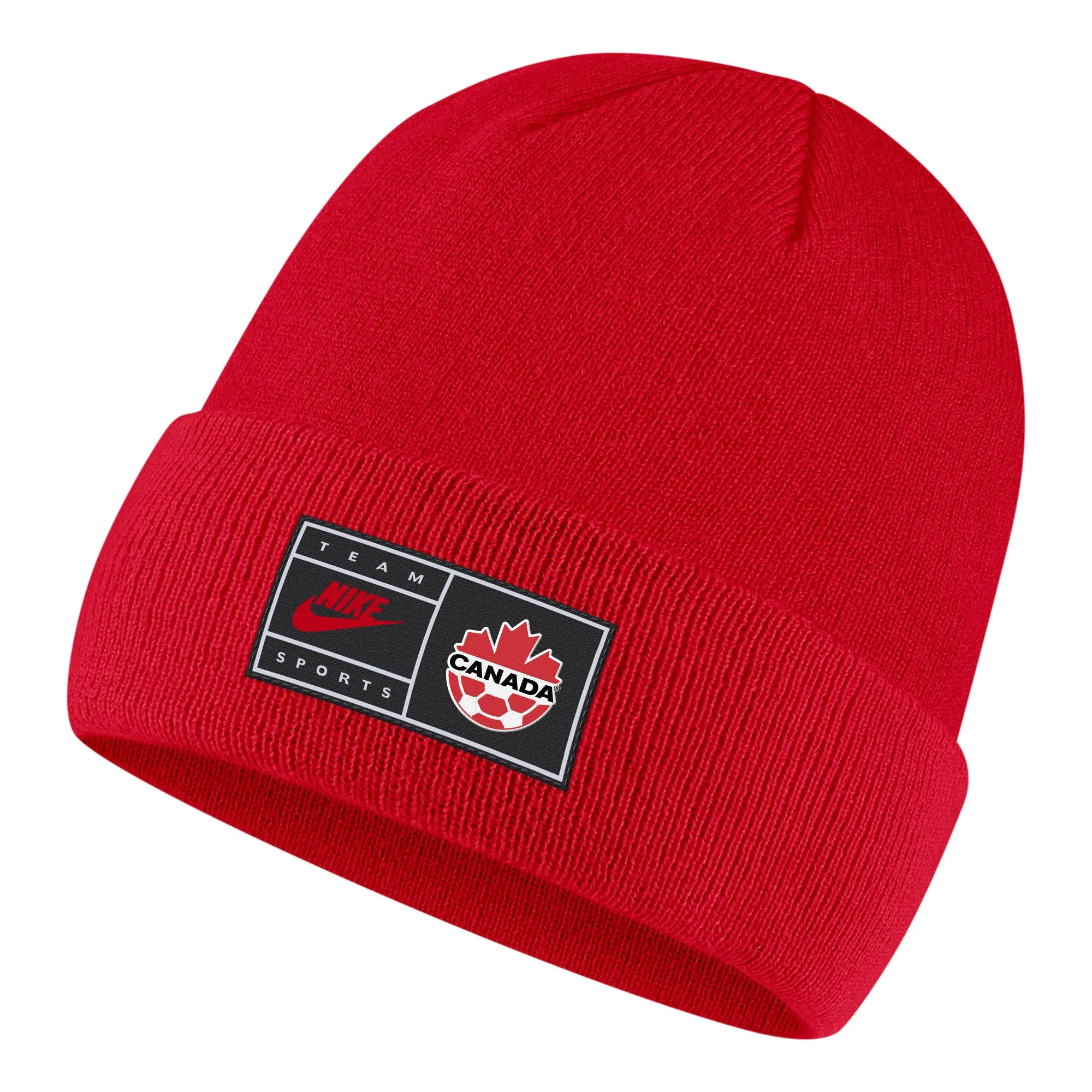 Canada Soccer National Team Wordmark Nike Cuffed Beanie Knit Toque - Red