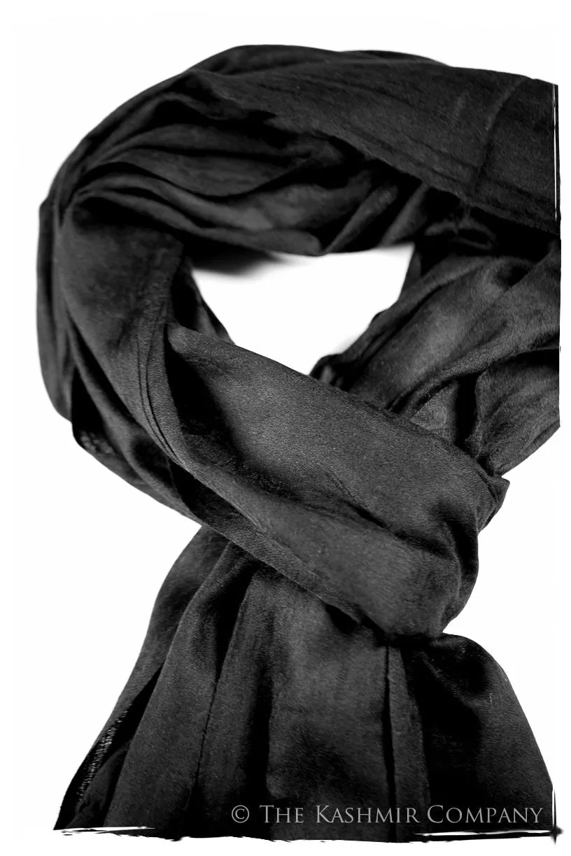 Caviar Paisley Kashmir Wool Scarf