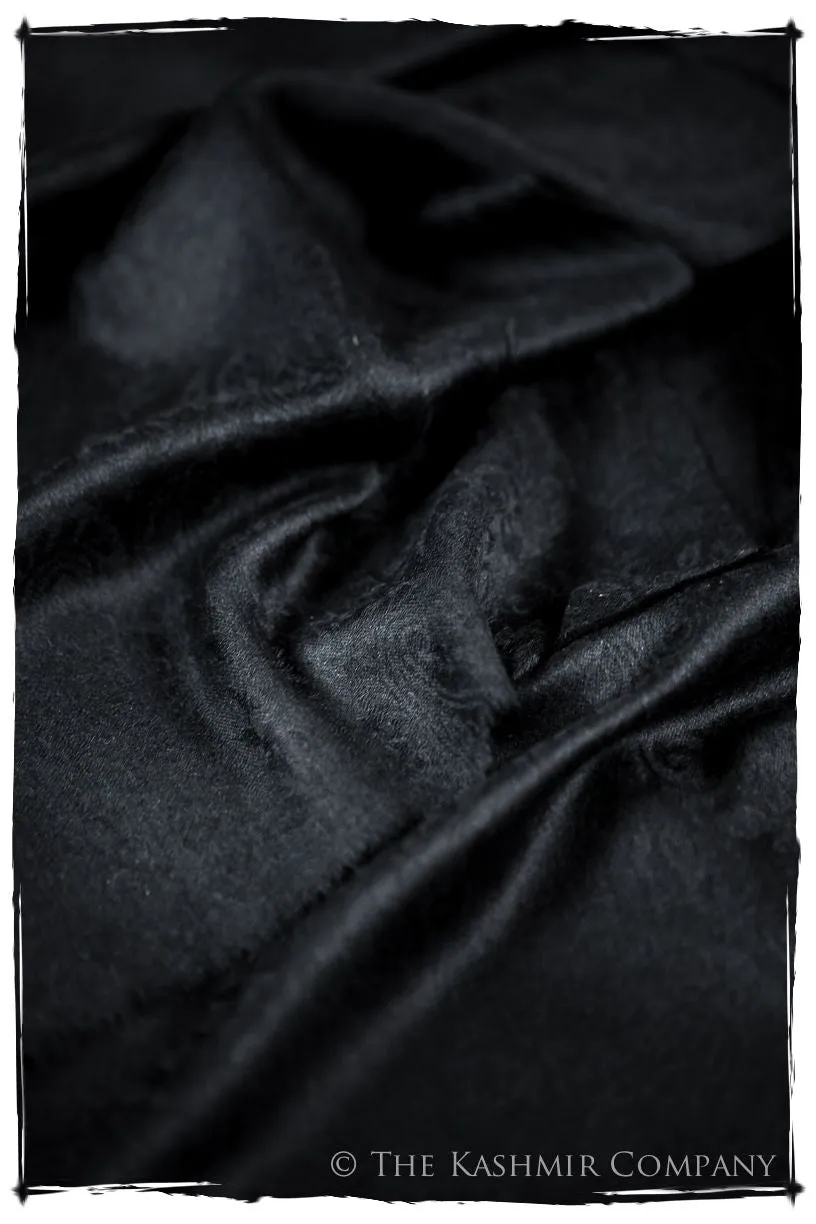 Caviar Paisley Kashmir Wool Scarf