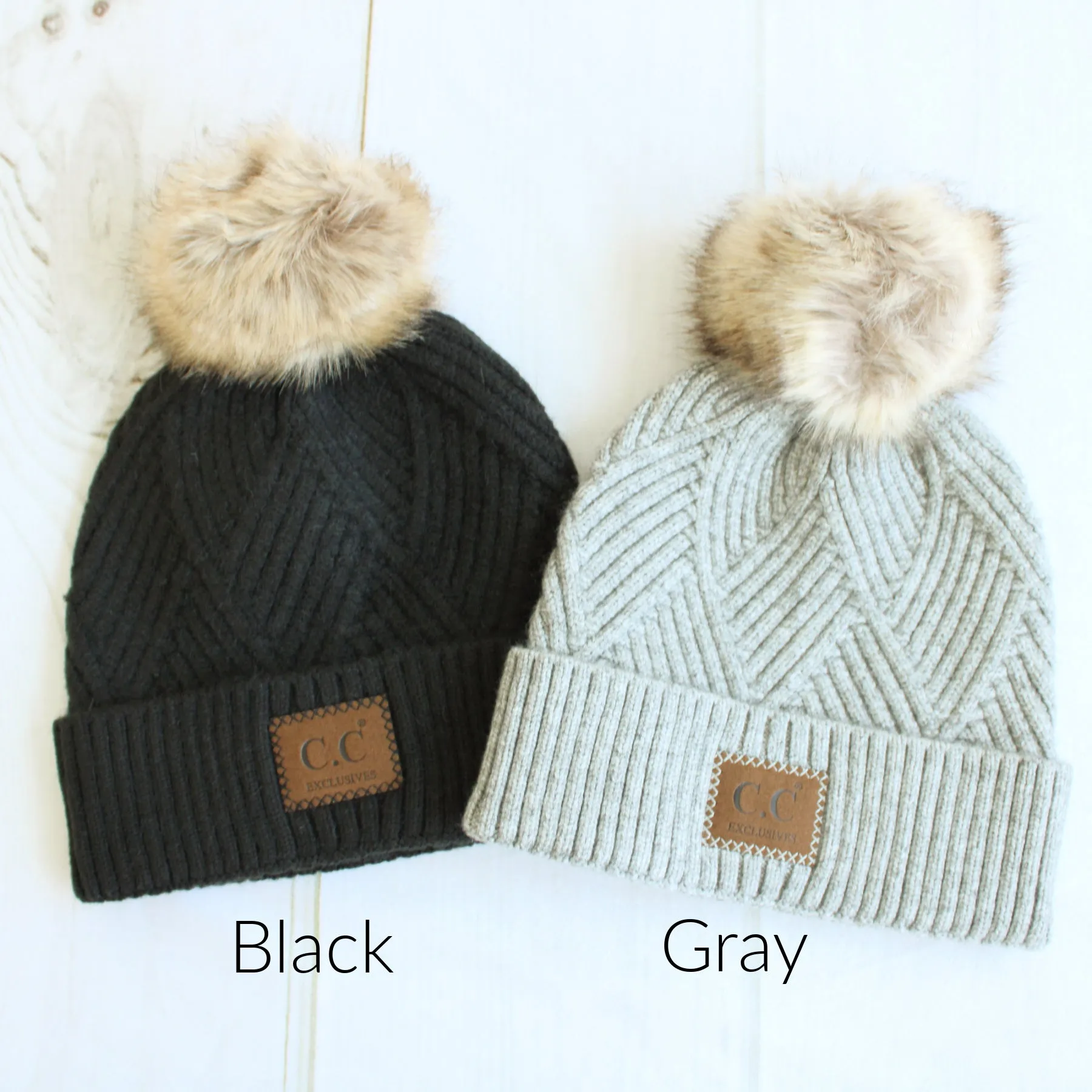 CC Textured Pom Beanie