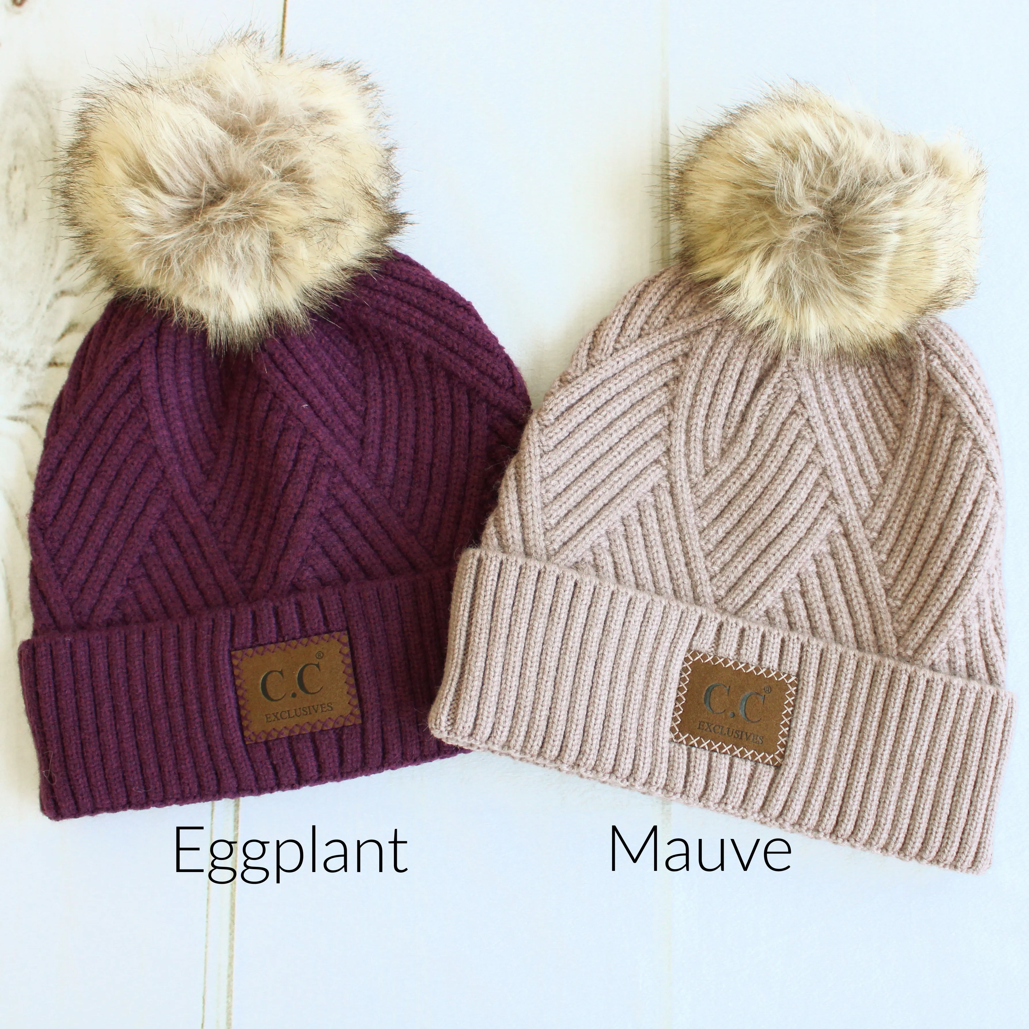 CC Textured Pom Beanie