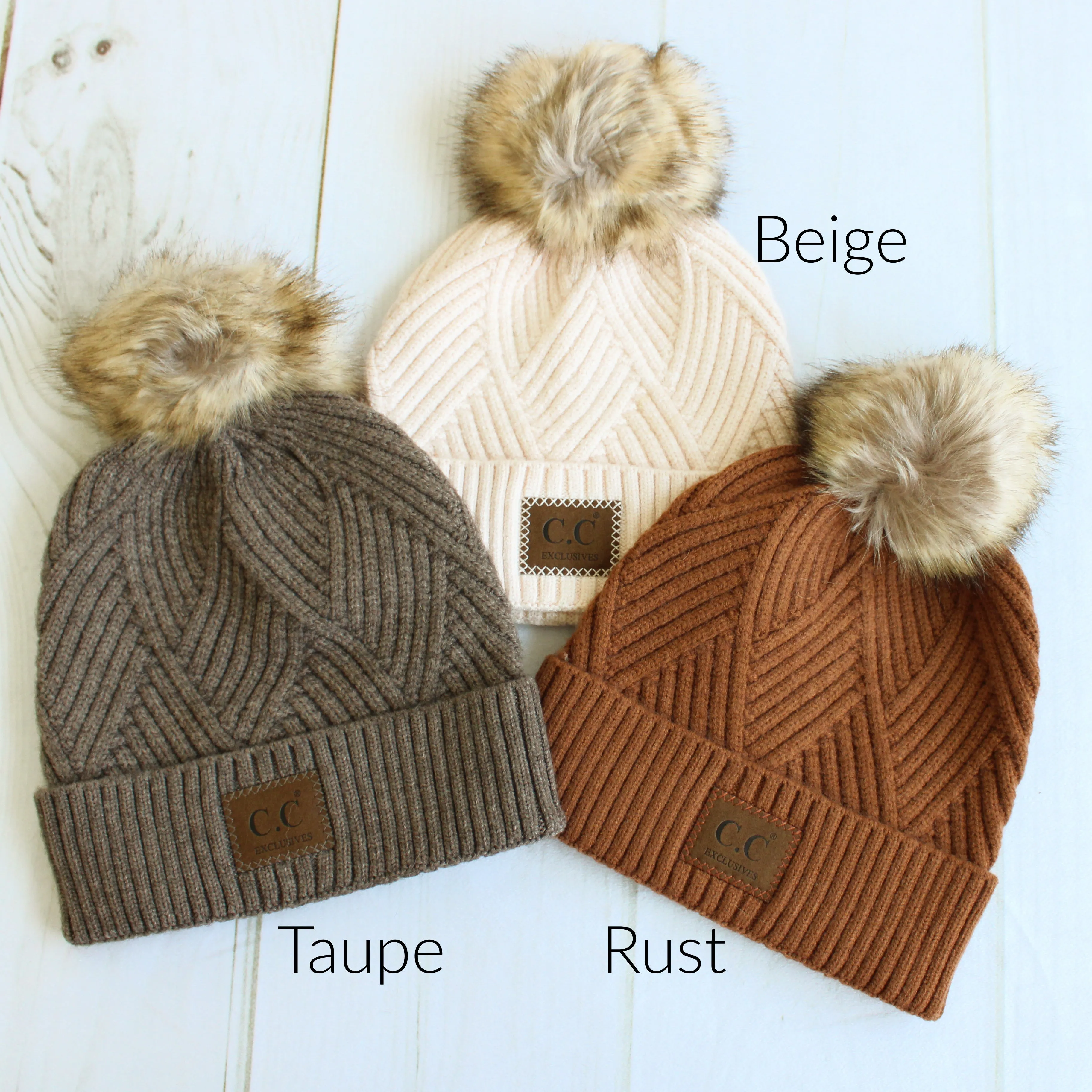 CC Textured Pom Beanie