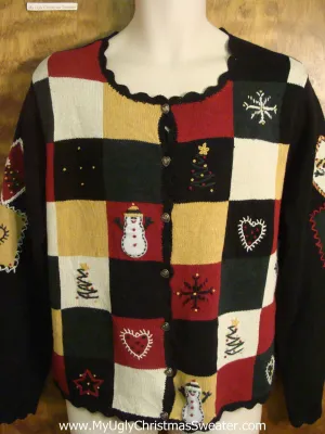 Checkerboard Ugly Christmas Sweater