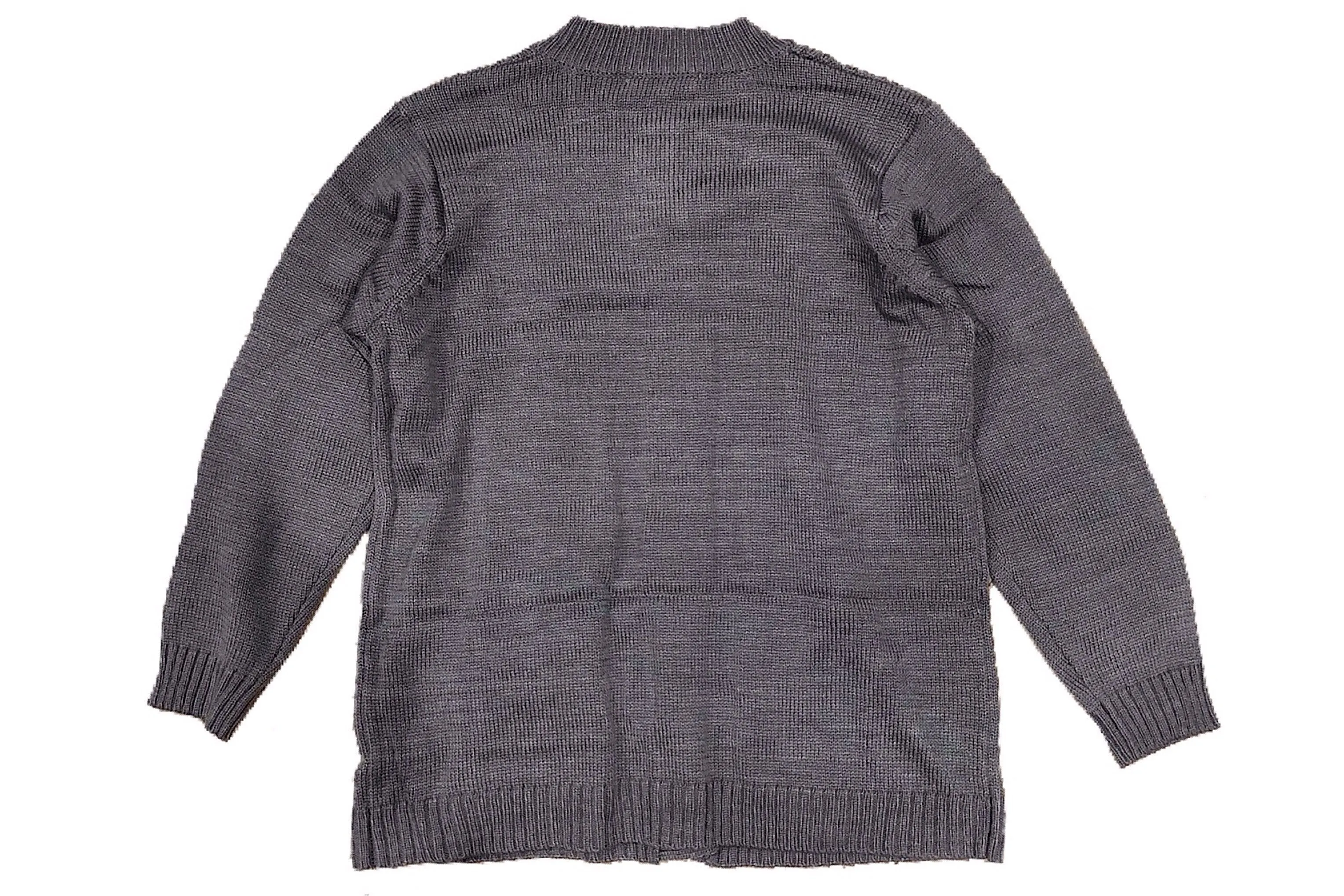 Chunky Cable Knit Sweater Cardigan (Grey)